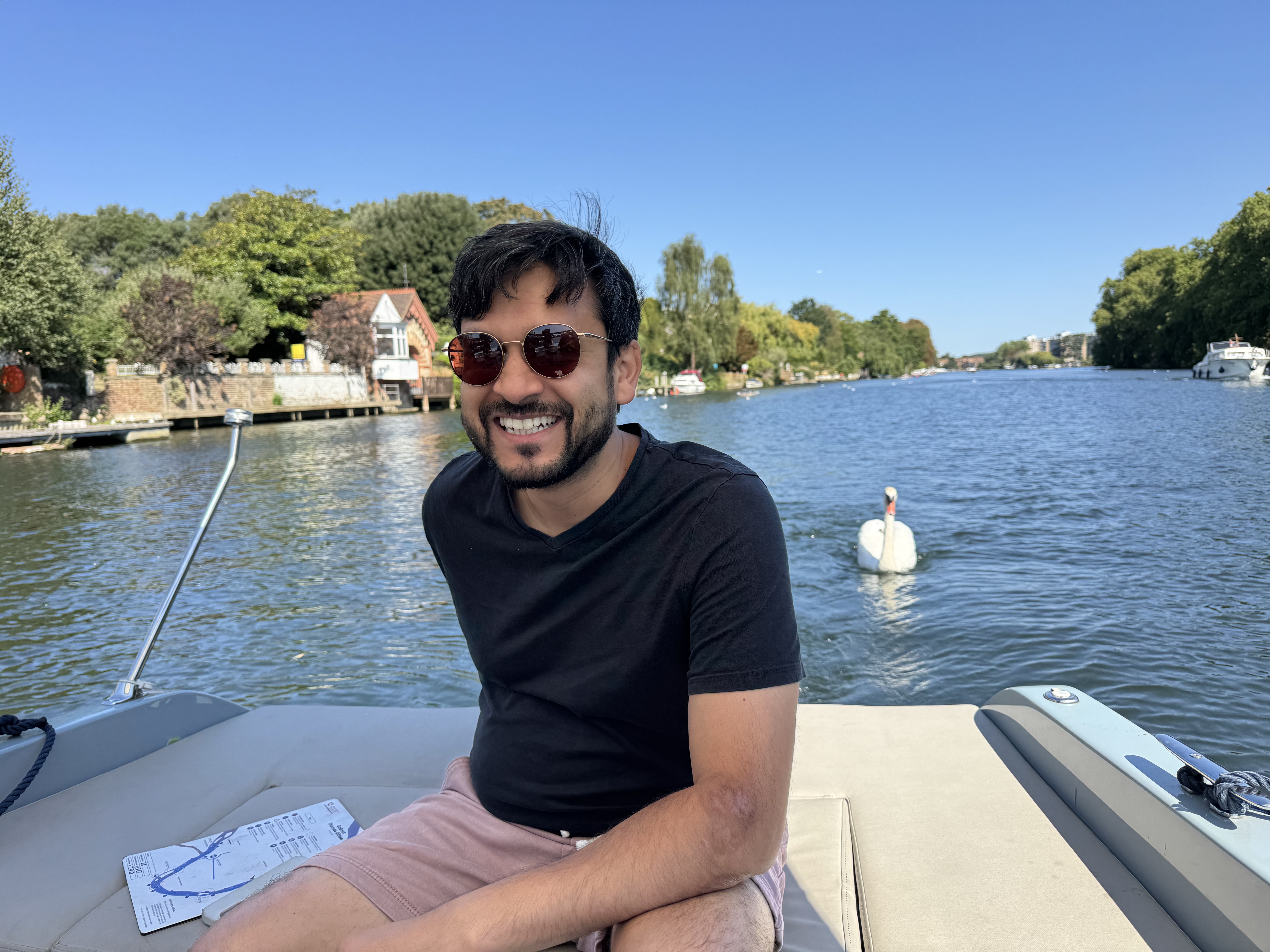 Vic smiling on a boat
